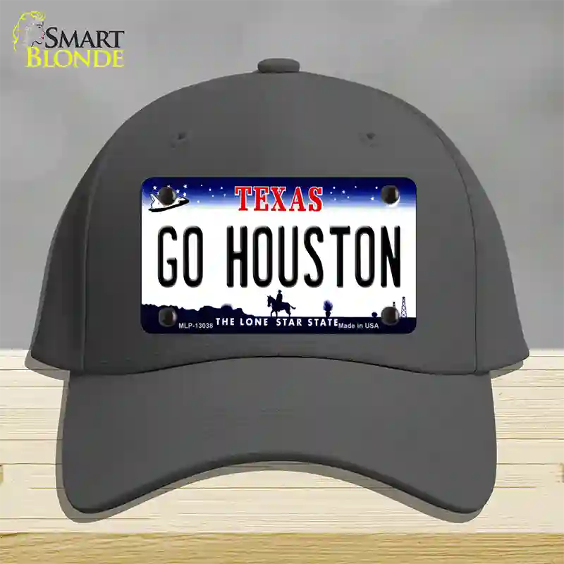 Go Houston Novelty License Plate Hat Cotton / Charcoal