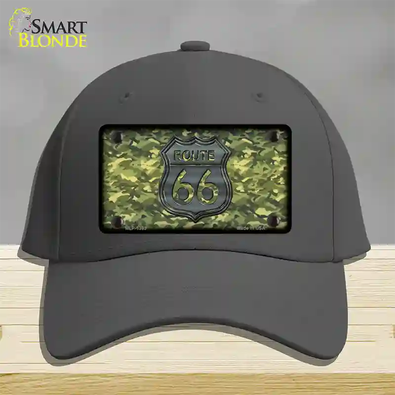 Route 66 Camouflage Novelty License Plate Hat Cotton / Charcoal