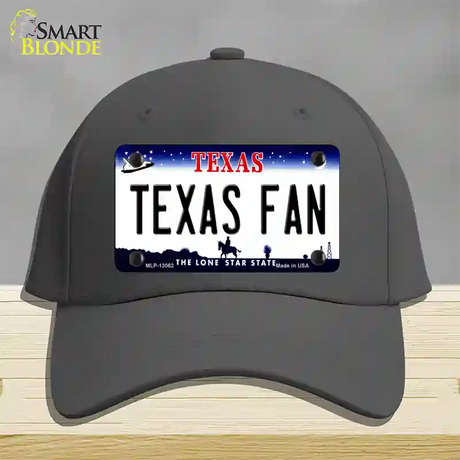 Texas Fan Novelty License Plate Hat Cotton / Charcoal