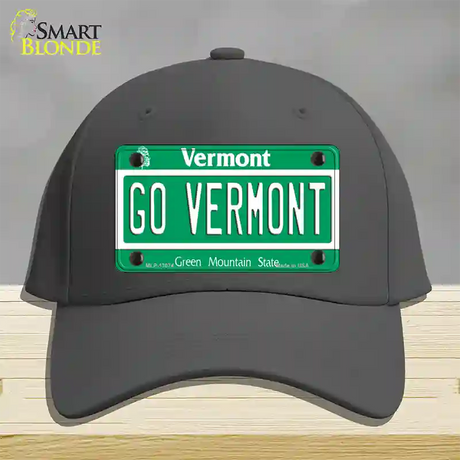 Go Vermont Novelty License Plate Hat Cotton / Charcoal