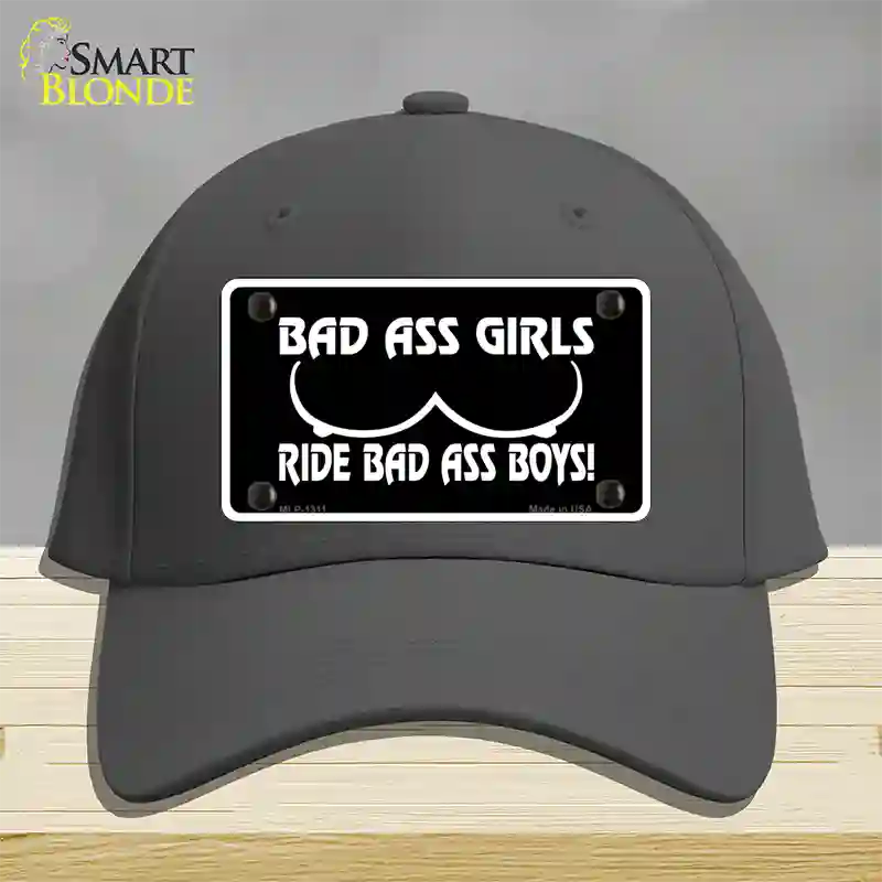 Bad Ass Girls Novelty License Plate Hat Cotton / Charcoal