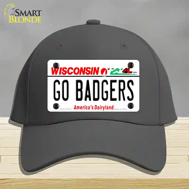 Go Badgers Novelty License Plate Hat Cotton / Charcoal