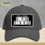 Pick A Vowel Novelty License Plate Hat Cotton / Charcoal