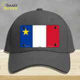 Acadian Canada Flag Novelty License Plate Hat Cotton / Charcoal