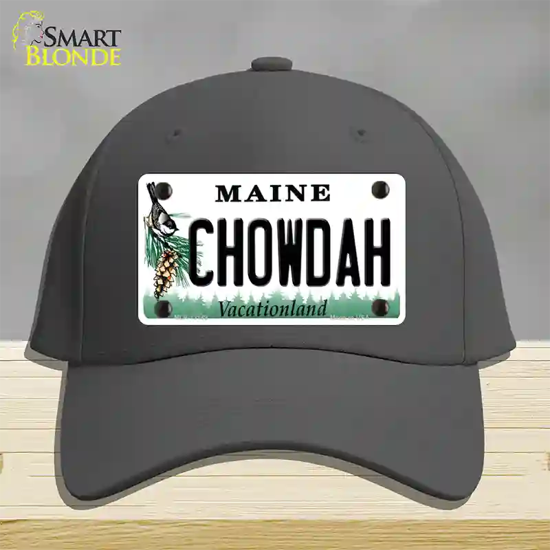 Chowdah Maine Novelty License Plate Hat Cotton / Charcoal