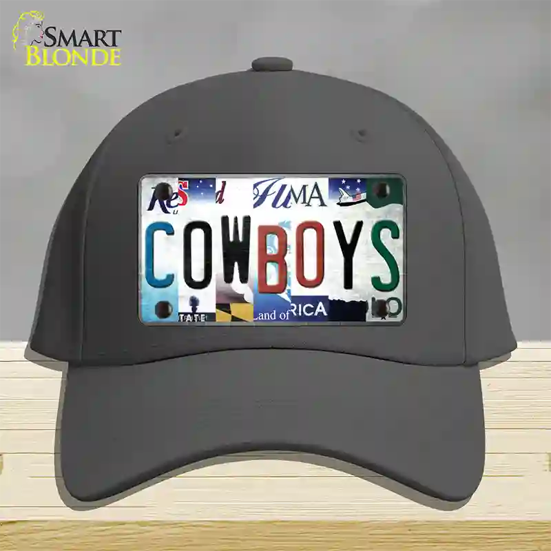 Cowboys Strip Art Novelty License Plate Hat Tag Cotton / Charcoal