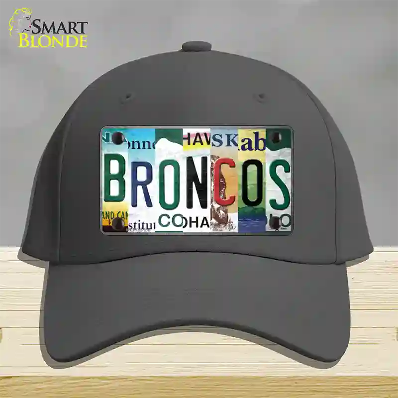 Broncos Strip Art Novelty License Plate Hat Tag Cotton / Charcoal