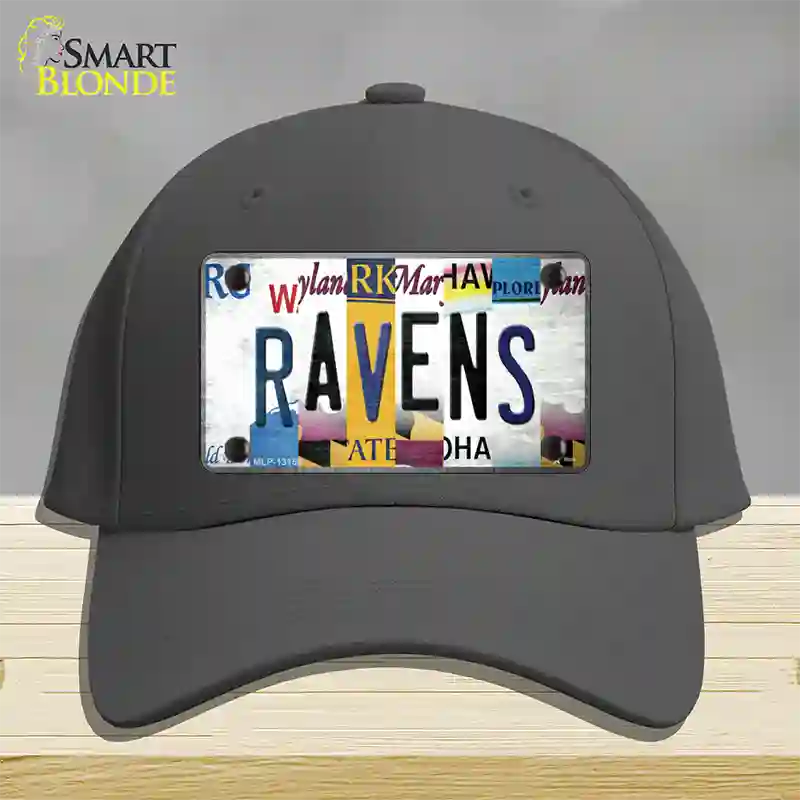 Ravens Strip Art Novelty License Plate Hat Tag Cotton / Charcoal