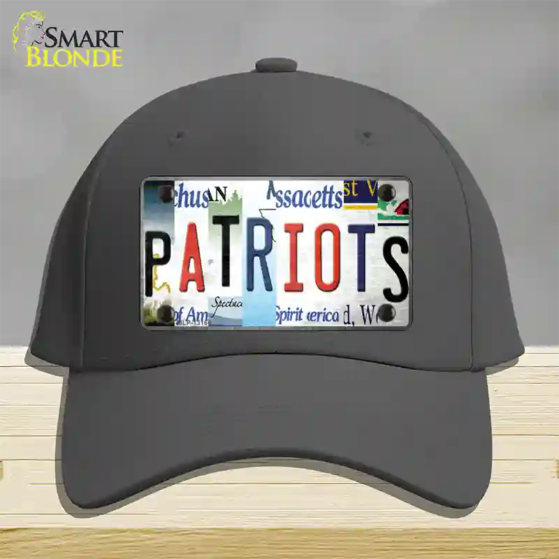 Patriots Strip Art Novelty License Plate Hat Tag Cotton / Charcoal