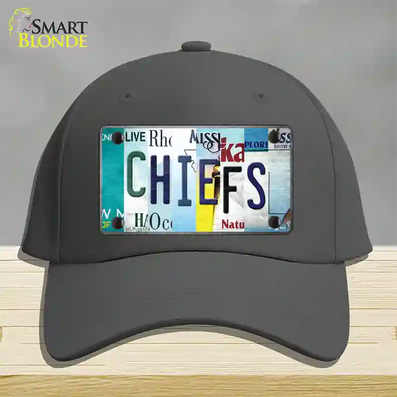 Chiefs Strip Art Novelty License Plate Hat Tag Cotton / Charcoal