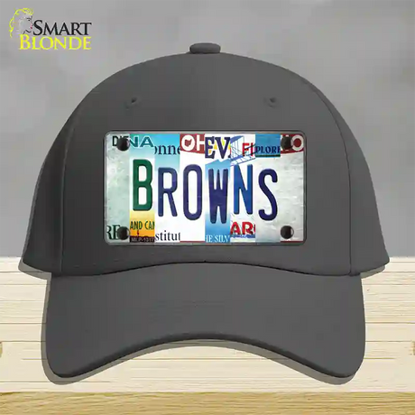 Browns Strip Art Novelty License Plate Hat Tag Cotton / Charcoal