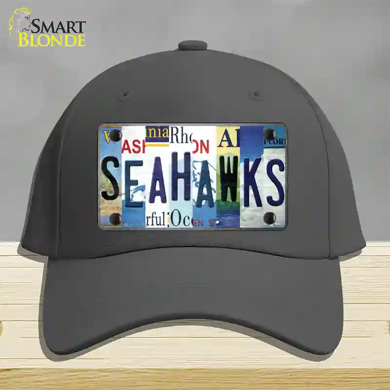 Seahawks Strip Art Novelty License Plate Hat Tag Cotton / Charcoal