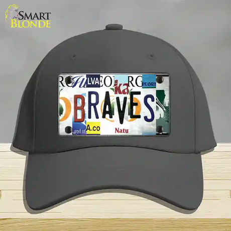 Braves Strip Art Novelty License Plate Hat Tag Cotton / Charcoal