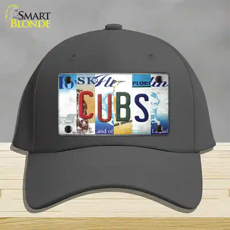 Cubs Strip Art Novelty License Plate Hat Tag Cotton / Charcoal