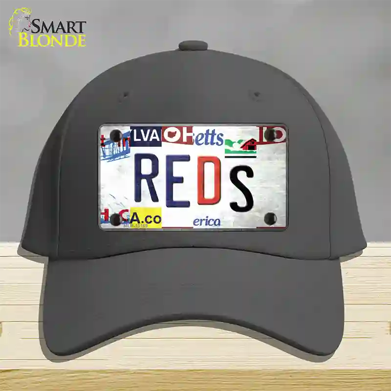 Reds Strip Art Novelty License Plate Hat Tag Cotton / Charcoal