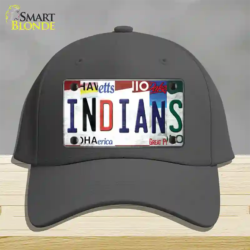 Indians Strip Art Novelty License Plate Hat Tag Cotton / Charcoal