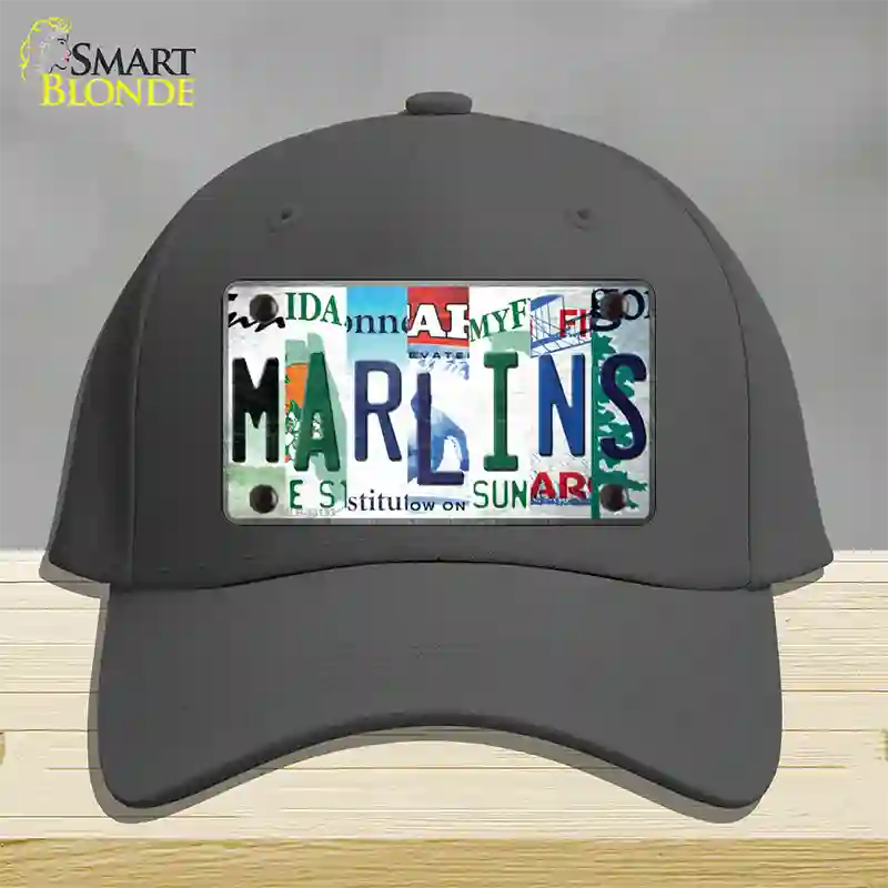 Marlins Strip Art Novelty License Plate Hat Tag Cotton / Charcoal