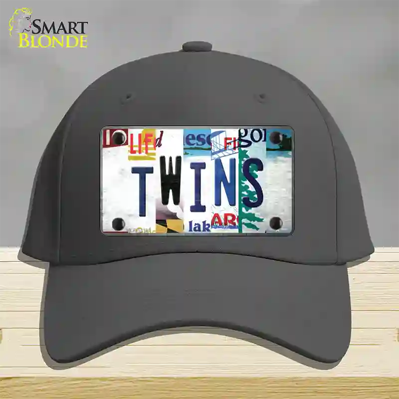 Twins Strip Art Novelty License Plate Hat Tag Cotton / Charcoal