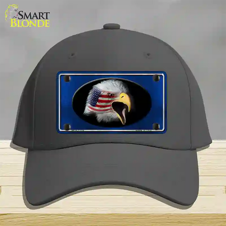 American Flag Eagle Blue Novelty License Plate Hat Cotton / Charcoal