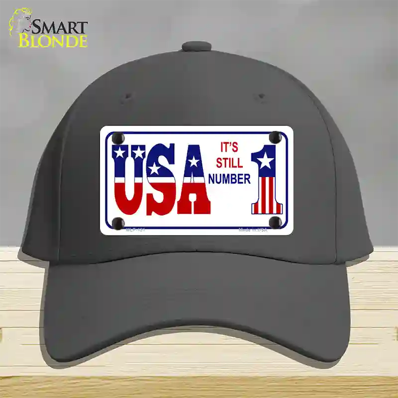 USA Still 1 Novelty License Plate Hat Cotton / Charcoal