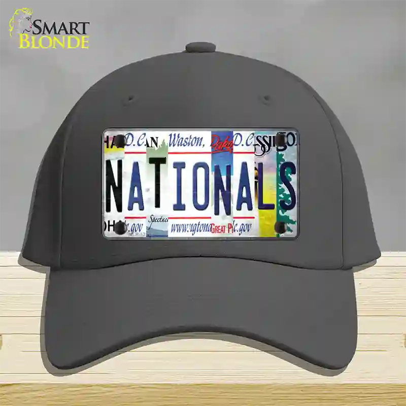 Nationals Strip Art Novelty License Plate Hat Tag Cotton / Charcoal