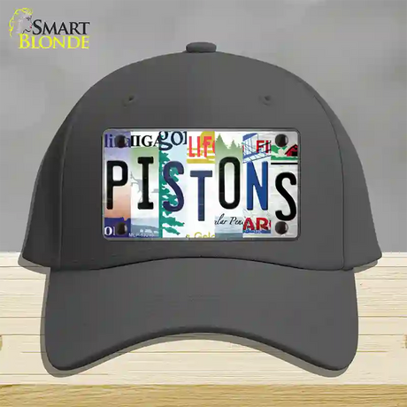 Pistons Strip Art Novelty License Plate Hat Tag Cotton / Charcoal