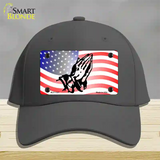 American Flag Praying Hands Novelty License Plate Hat Cotton / Charcoal