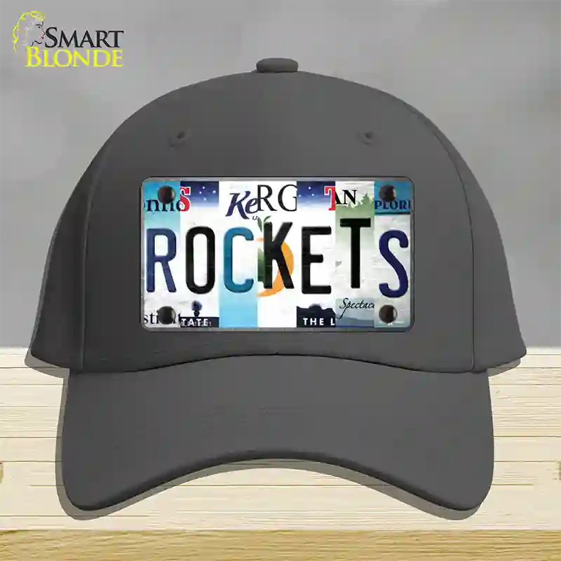 Rockets Strip Art Novelty License Plate Hat Tag Cotton / Charcoal