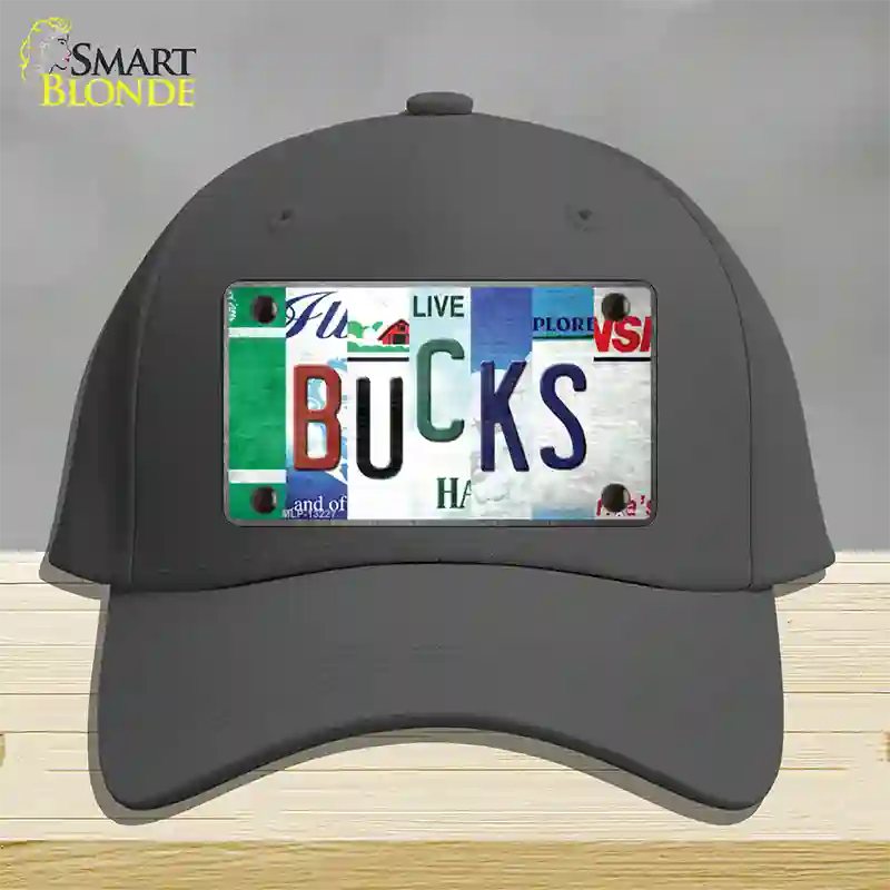 Bucks Strip Art Novelty License Plate Hat Tag Cotton / Charcoal