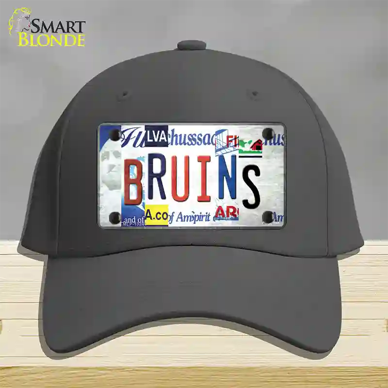 Bruins Strip Art Novelty License Plate Hat Tag Cotton / Charcoal