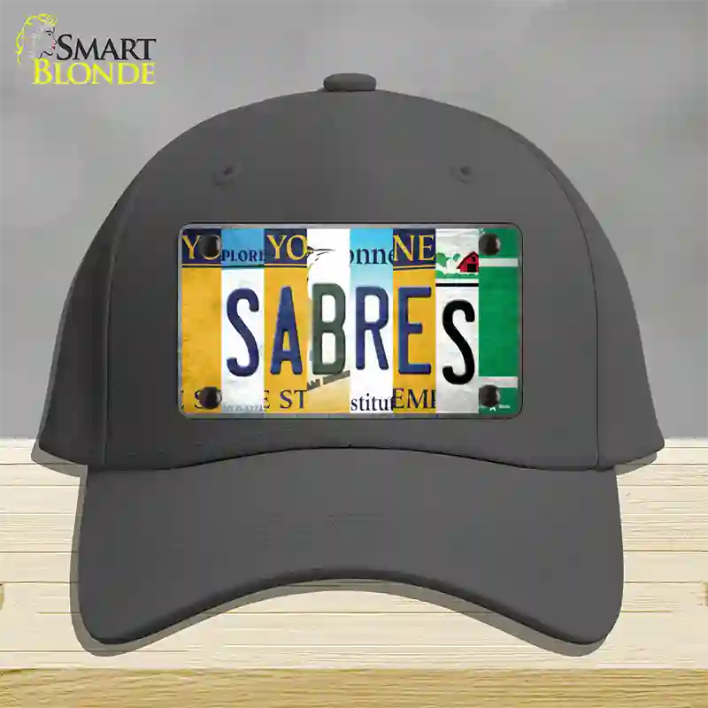 Sabres Strip Art Novelty License Plate Hat Tag Cotton / Charcoal