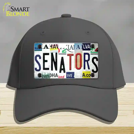 Senators Strip Art Novelty License Plate Hat Tag Cotton / Charcoal