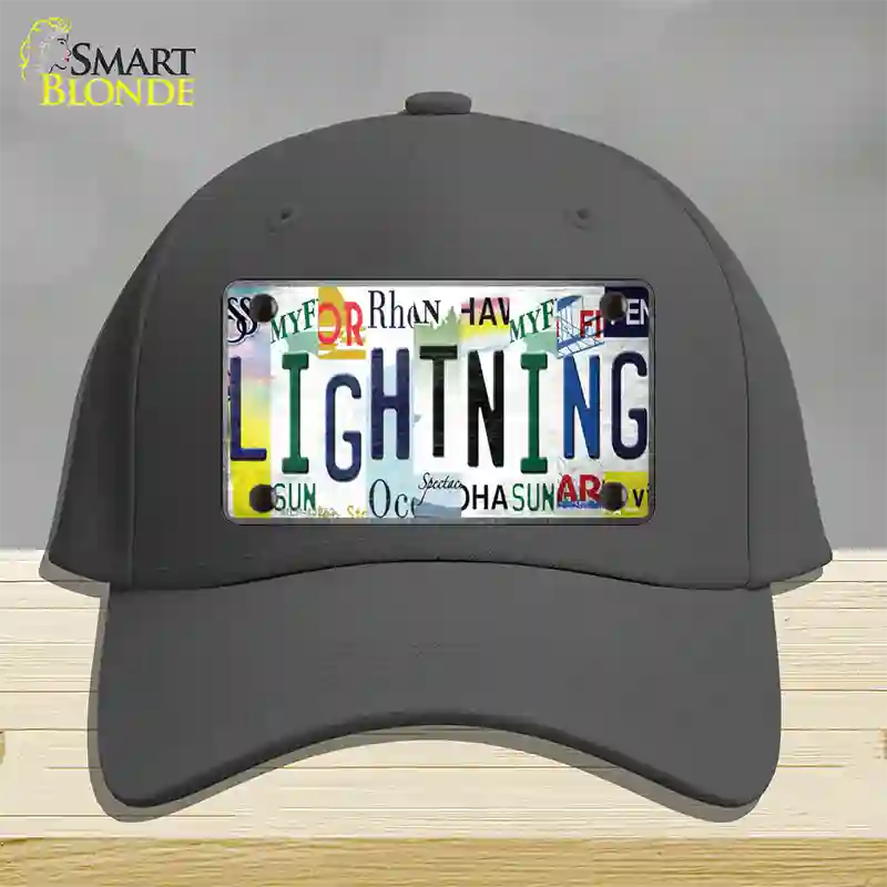 Lightning Strip Art Novelty License Plate Hat Tag Cotton / Charcoal