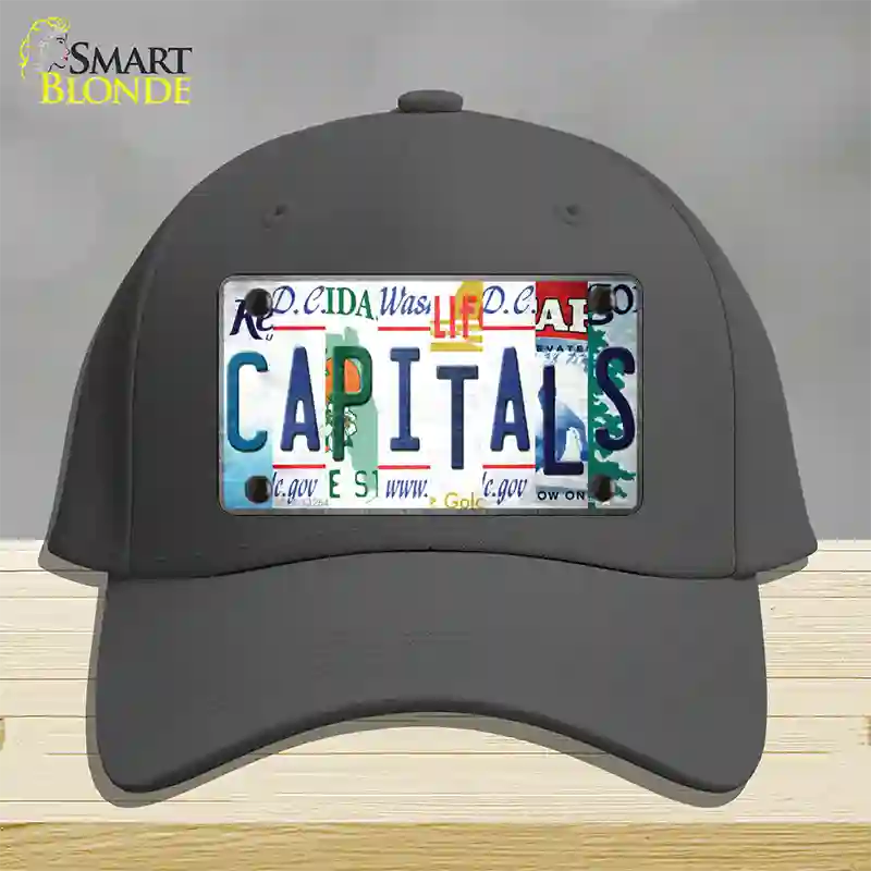 Capitals Strip Art Novelty License Plate Hat Tag Cotton / Charcoal