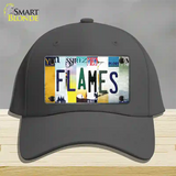 Flames Strip Art Novelty License Plate Hat Tag Cotton / Charcoal