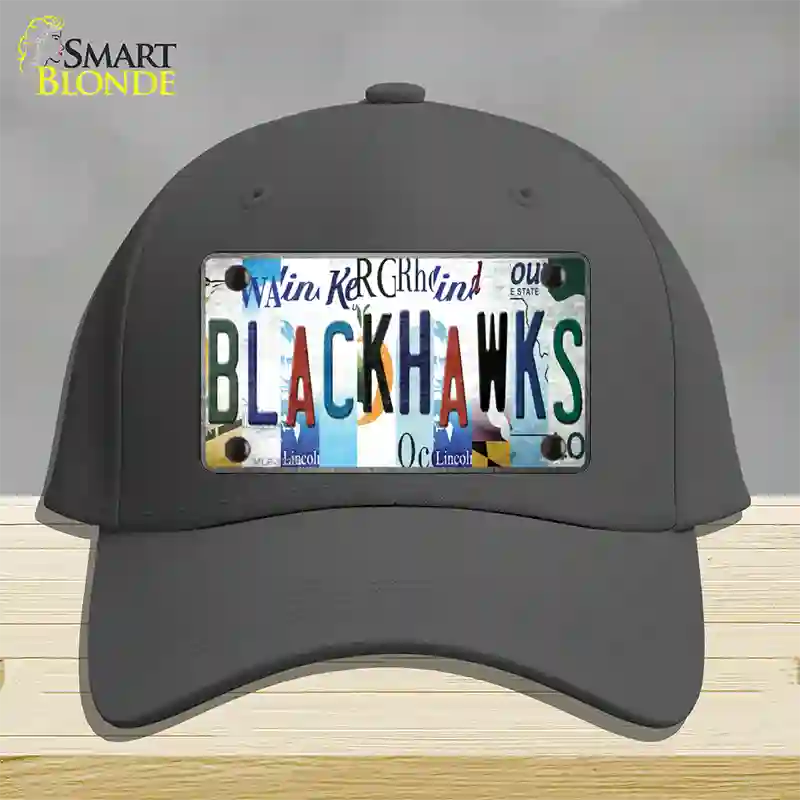 Blackhawks Strip Art Novelty License Plate Hat Tag Cotton / Charcoal