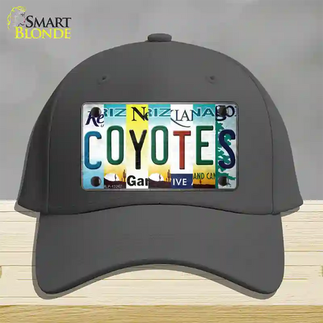 Coyotes Strip Art Novelty License Plate Hat Tag Cotton / Charcoal