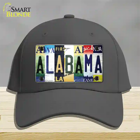 Alabama Strip Art Novelty License Plate Hat Tag Cotton / Charcoal