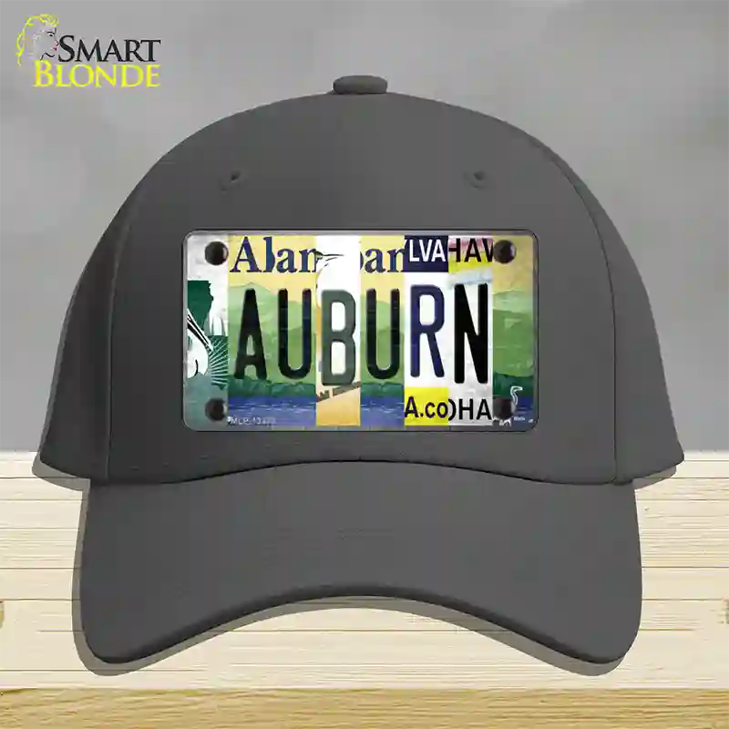 Auburn Strip Art Novelty License Plate Hat Tag Cotton / Charcoal