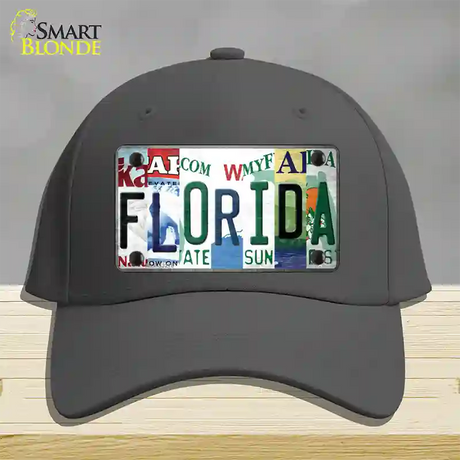 Florida Strip Art Novelty License Plate Hat Tag Cotton / Charcoal