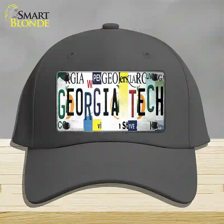 Georgia Tech Strip Art Novelty License Plate Hat Tag Cotton / Charcoal