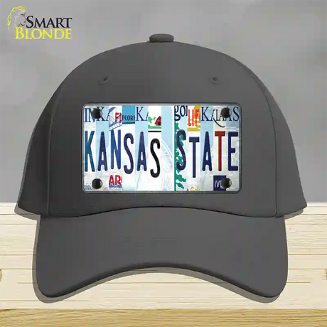 Kansas State Strip Art Novelty License Plate Hat Tag Cotton / Charcoal