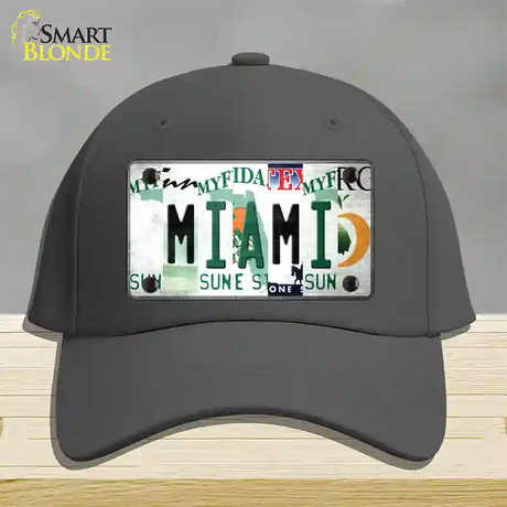 Miami Strip Art Novelty License Plate Hat Tag Cotton / Charcoal