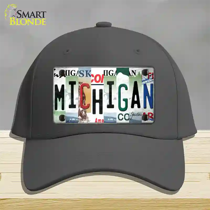 Michigan Strip Art Novelty License Plate Hat Tag Cotton / Charcoal