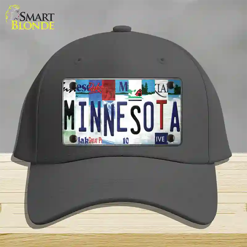 Minnesota Strip Art Novelty License Plate Hat Tag Cotton / Charcoal