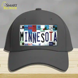 Minnesota Strip Art Novelty License Plate Hat Tag Cotton / Charcoal