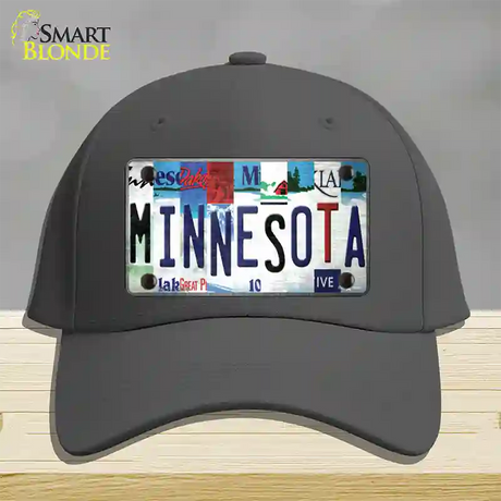 Minnesota Strip Art Novelty License Plate Hat Tag Cotton / Charcoal