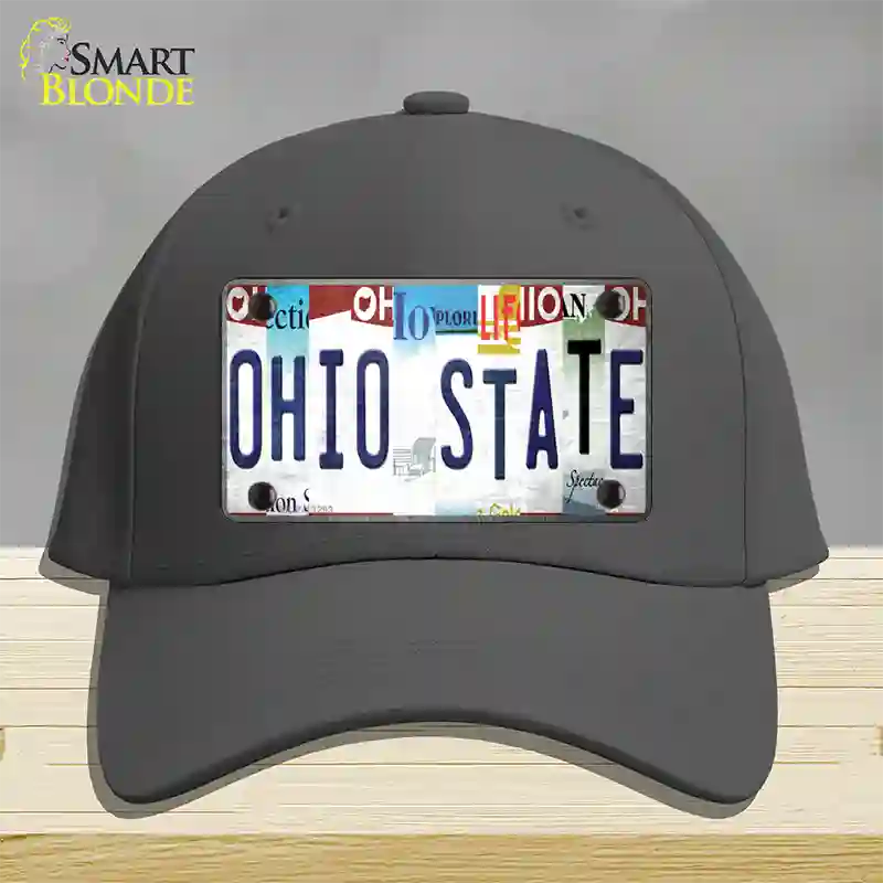 Ohio State Strip Art Novelty License Plate Hat Tag Cotton / Charcoal