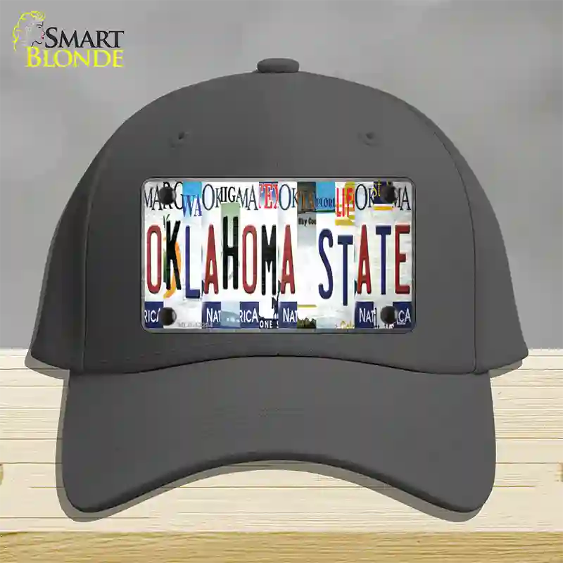 Oklahoma State Strip Art Novelty License Plate Hat Tag Cotton / Charcoal