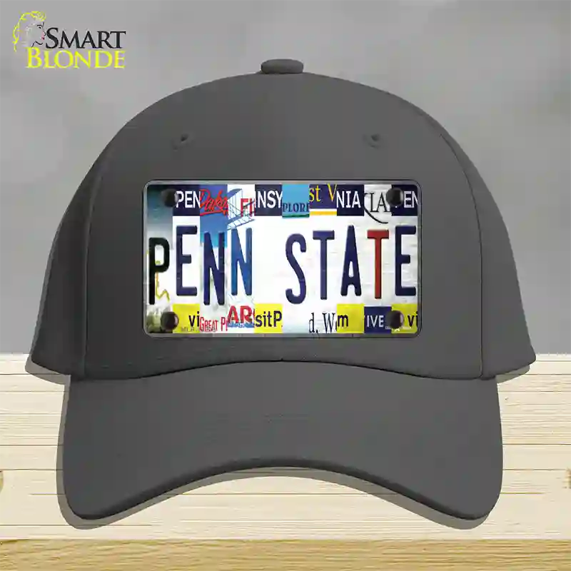 Penn State Strip Art Novelty License Plate Hat Tag Cotton / Charcoal